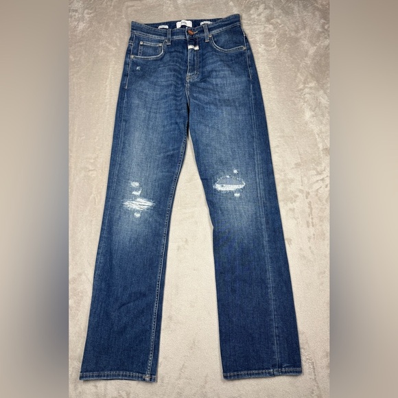 Closed Organic Cotton Blend Candiani Denim Straight Leg High Rise Blue Jeans 25 - Picture 1 of 16